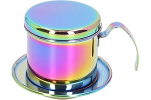 Mokernali Cafetière en Acier Inoxydable, Filtre à Café Vietnamien En Acier Inoxydable Portable Main Faire une Cafetière une Tasse à Café Infuseur à Café Pour la Maison, la Cuisine, le Bureau