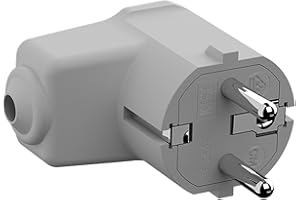 Bachmann 960302 960.302 - Enchufe acodado con protección de contacto, poliamida, 250 V, color gris claro (RAL 7035), IP20