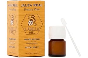 L'ABELLAMEL L'Abella Mel - Jalea Real Pura y Fresca - Artesanal y Natural - Apiterapia - Fuente de vitaminas - Bote de cristal de 20g con cuchara para su dosificación -