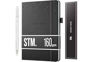 Scribbles That Matter Papier noir A5 Bullet Dotted Journal + Stylo gratuit! A5 Starry Night by Ton carnet pointillés rigide 160 g/m², épais résistant aux saignements pour le travail (5,75 x 8,5)