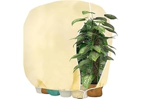 Lohofrnny Cappuccio Protezione Piante 120x180cm, Copertura Invernale Piante Antigelo 80g/㎡ Tessuto Non Tessuto con Coulisse, Housse Natale Decorativa Riutilizzabile (190x220cm, 1pcs)