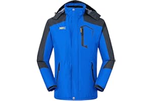 MoFiz Abrigo de Invierno Hombre Chaqueta de Esquí Montaña Antiviento Parka Funcional Forro Cálido con Capucha Desmontable