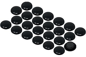 FIRST4MAGNETS Petits Aimants de Bureau de Planification Noire pour Réfrigérateur, Tableau Blanc, Pack de Panneaux de Notification de 24