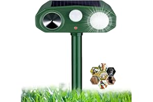 RUTIDA Répulsif Chat Ultrason, 3 Modes Repulsif Chat Solaire & Solaire et USB Répulsif Animaux, IP54 Étanche Repulsif Chat Exterieur avec Détecteur et Flash pour Chats Chiens Souris Ratons Animaux de Jardin