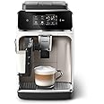 Versuni Philips 2300-Series Fully Automatic Espresso Machine - 4 Drinks, Modern Color Touch Screen, LatteGo Milking System, SilentBrew, Ceramic Mill, AquaClean Filter. White Chrome (EP2333/40)
