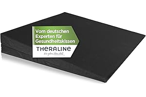 ‎THERALINE Theraline Sitzkeilkissen orthopädisch für Bürostuhl aus hochwertigem Schaumstoff, ergonomischer Sitzkeil für Auto, Keilkissen Stuhl mit abnehmbarem Bezug, schwarz, 100% Baumwolle, waschbar bei 60°C