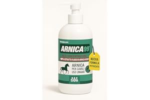 Árnica para caballos de uso humano Flicka - Extracto fluido 100% extra fuerte e intenso Made in Italy masaje músculos y articulaciones Origen natural dermatológicamente testado Envase 500 ml (botella)