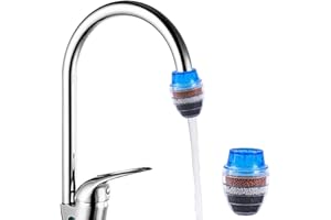 YuanYouTong Tap Water Filter, Activated Carbon Tap Filter Purifier Water Filtration System, Removes Fluoride Heavy Metals Hard Water Softener Water Sink Faucet Filter for ​Home Kitchen Bathroom Shower