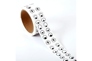 LOKIPA Black White Wiggle Eye Stickers Labels on a Roll -2000 Pcs