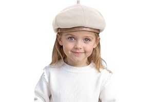 Happy Cherry Berretto Basco di Velluto a Coste Bambina Cappello Autunnale Invernale Vintage Morbido Cappellino a Coppola Retro Tinta Unita