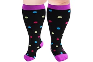 Ancrina Übergröße Kompressionsstrümpfe für Damen & Herren, Kompressionssocken für Sport Laufen Flugreisen Radfahren