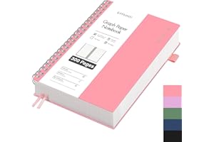 ‎EMSHOI EMSHOI Notizbuch A4 Kariert, Spiral Notizblock mit 300 Seiten / 150 Blatt, 100gsm Kariert Papier zum Schreiben, PVC Hardcover, Notizbücher für Schule, Arbeit, Zeichnen, Reise, 21.5 x 27.9 cm - Rosa