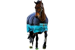 HORSEWARE Manta para caballo Mio Lite, color negro/turquesa, Black/Turquoise & Black