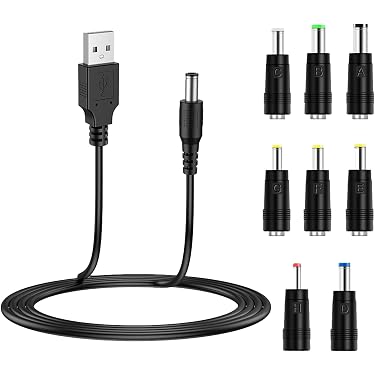 8-in-1 USB Ladekabel Auf Hohlstecker - Für Router, TV-Box & Mehr, Ca. 1 Meter Lang