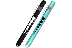 AOICRIE Medical Diagnostic Penlight, Pupillenlicht Mini Wiederverwendbare LED-Stiftlampe Taschenlampe, Taschenlampe Arzt Krankenschwester Notfallstift Licht mit Gravurlehre und Linea (Schwarz + Grün)
