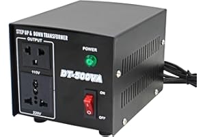 Yinleader Convertidor de Voltaje - Salida 110/220 Voltios CA - Transformador de Núcleo Toroidal EEUU de 500 Vatios - 110V 220V 500W Estabilizador de Voltaje automático