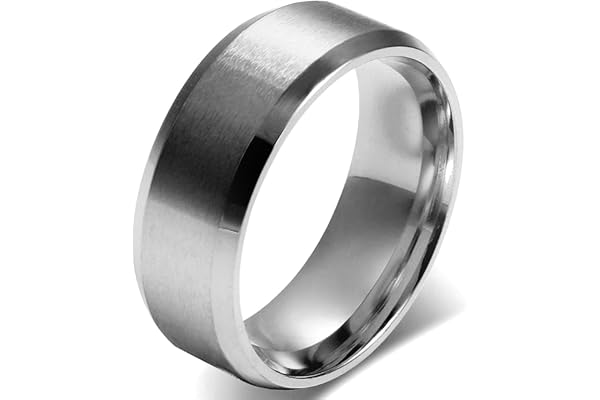 JewelryWe Bijoux Bague Homme Polissage Classique Anneau Mariage Anniversaire Acier Inoxydable Fantaisie Couleur Argent Taille optionnel