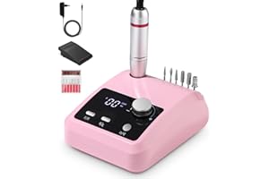 JUTYUM Nagelfräser Professionell, Nagelfräser für Gelnägel, 45000 rpm Elektrische nagelfeile mit Pedalen, Nail Drill Machine, Maniküre Set Elektrisch, für Maniküre Pediküre