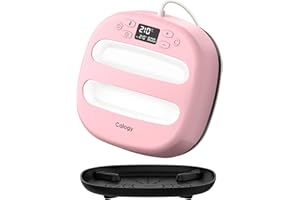 Calogy Pressa a Caldo per Magliette, 25,4x25,4cm(10 * 10") Termopressa Portatile, Macchina Stampante per Tessuti, Borse, Cuscini, Cappelli Progetti con Vinile a Trasferimento Termovinile(Rosa Bianco)