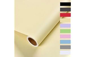 Auckpure Sticky Back Plastic Roll Self Adhesive Wallpaper, (0.4X 3.5M) Contact Paper, Self Adhesive Vinyl Wrap, Frosted Thickened Waterproof Wall Paper, for Furniture Wall Door Stickers Yellow