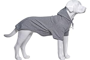 Lovelonglong Blank Basic Hoodie Sweatshirt for Dogs 100% Cotton Fits Small Medium Dachshund Large Dog Gray 4XL