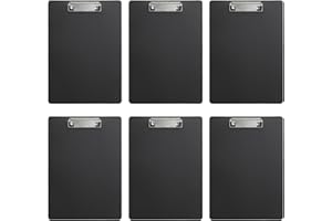 WINDFROMORT Prancheta A4,Clipboard, 6 Piezas - Portapapeles Rígido de Material PP Resistente, Clip Metálico Antideslizante | Ideal para Oficina, Escuela y Hogar