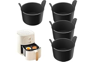 LSYZHX 4 Pcs Air Fryer Egg Poacher, Ramekins for Air Fryer, Microwave Egg Poacher, Food Grade Poached Egg Moulds, Ramekins Baking Cups for Souffle Dishes Muffin Cupcakes Custard and Pudding (4 Pcs)
