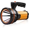 MAYTHANK LED Torch Super Bright Rechargeable Big Capacity10000ma Long Lasting, Powerful High Powered Spotlight Flashlight Long Range 800 Yards, Handheld Searchlight Waterproof (No Side Lantern)