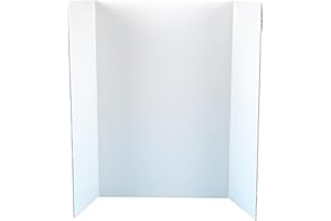 Baker Ross Tri Fold Boards-Pack of 4, Plain White, for Displaying Table Top Projects and Presentations (EV235),122 x 91 cm