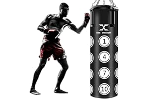 MaxStrength 4FT, 5FT Hanging Punch bags Set, Heavy Filled Chin Pull Up Bracket Gym Fight Training Martial Arts Bags Kickboxing MMA Boxing bag