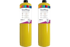2 x Mark Vitow VMAP VeeMap MAPP Style Gas Cylinder, Yellow, 400g