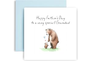Huxters Father's Day Card for Grandad Bear Special card from Daughter Son - 14.8cm