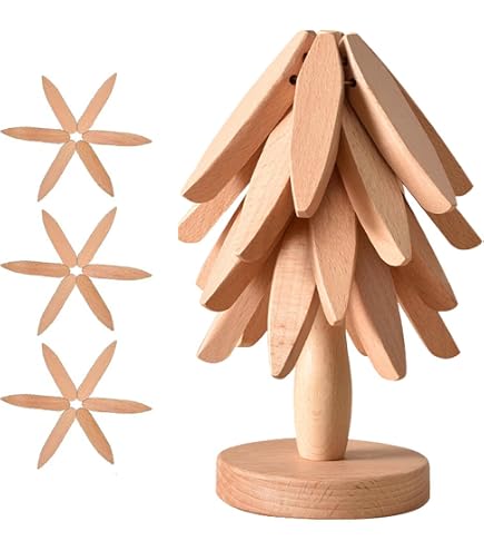 Dessous De Plat En Bois Forme Arbre – Lot De 3 – Isolants, Pliables Et Décoratifs Pour Cuisine