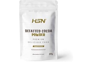Cacao Dégraissé en Poudre de HSN Foods | 100% Pure, Moins de Calories | Defatted Cocoa Powder | Faible en Sucre, Faible en Graisse, Idéal pour Pâtisserie | Végétalien, Sans Gluten, 150g