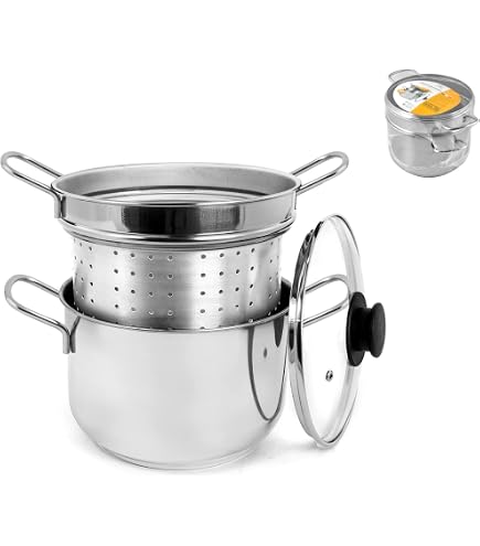 PENTOLA ALTA CON COPERCHIO ANTIADERENTE ETERNA ACCIAIO INOX GLAMOUR