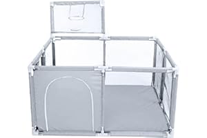 YAZOCO Parque bebé 122x180cm Barrera de seguridad con malla transpirable Barrera de seguridad para niños, gran parque infantil de seguridad Parque bebé