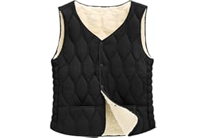 CMTOP Gilet Donna Pile Termico Morbido Smanicato Leggero Elegante Panciotto, Peluche Imbottito Caldo Senza Maniche Giacca, Trapuntato Corto Waistcoat Invernale Autunno con Tasche Bottoni