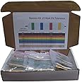 Klera's 50 Value Resistor Kit (1 ohm - 1M ohm) Pack of 1000 .25 Watt 5% Tolerance