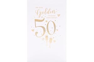 UK GREETINGS Złota karta rocznicowa ślubu - karta na 50. rocznicę ślubu - karta rocznicowa dla pary