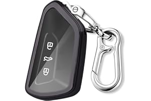 FT FUNTOR Autofernbedienungen Schutzhülle, TPU Kieselgel Autoschlüssel Autoschlüssel Hülle kompatibel, Schlüsselhülle Cover für VW Golf 8 e-Golf 8 ID.3 ID.4/Supra Former/Brown/Multivan T7(Schwarz)