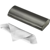 Custodia Occhiali Rigida In Pelle PU Nera Con Chiusura Magnetica - Set Con Panno E Sacchetto