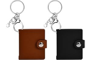 emperoch 2 Pieces Mini Photo Album Keychain, Leather Small Photo Album Memory Photo Album Photo Book Keyring for Precious Photos, Personalized Mini Album for Couples Friends Families Pets