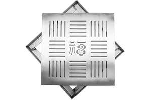 Eawfgtuw Grille de drainage en acier inoxydable pour extérieur, drain de sol carré, grille de canal, grille de drainage extérieur, 150/200/300 mm, drain de sol carré avec cadre pour allée de jardin