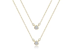 GEMAURA Layering Halskette Damen 14K Vergoldet Goldkette Damen Hypoallergene Doppel Silberkette Damen Halskette Damen Silber 925 mit Anhänger Schmuck für Frauen