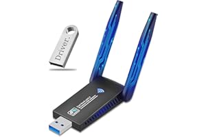 Ziquigoa USB WiFi Adapter for PC Laptop Desktop, AC1300M 2.4GHz/5.0GHz Band USB 3.0 WIFI Wireless Network Dongle w/High Gain 5dBi Dual Enhanced Antenna for Computer Windows 11 10 8.1 8 7 XP Vista