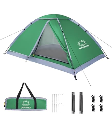 Lumaland Where Tomorrow 2-persoons compacte tent, pop-up werptent, trekkingtent, 245 x 160 x 95 cm, campingfestival, ultralicht, waterdicht, robuust, grijs
