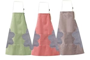 AILELAN Delantal Cocina, 3 Paquete Delantales de Cocina Con Bolsillo Grande, Unisex Chef Delantal Impermeable para Hombre y Mujer, Delantal Cocinero para Barbacoa Cocinar Hornear Jardinería Restaurante
