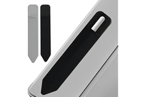 CAIHINIER Lot de 2 étuis à crayons, porte-stylo pour Apple (Pro et 1e/2e génération), pochette élastique pour stylet, pochette adhésive fixée à l'étui pour stylo, noir/gris