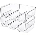 Stackable Plastic Wine Rack Holder For Pantry - Set of 2