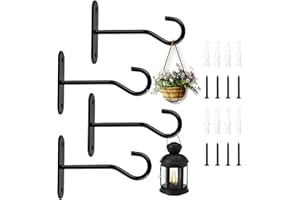 Guolich 4 Ganchos de macetas para colgar, Ganchos para colgar, Soporte para Macetas,Soporte Jardinera Balcon,Colgadores pared,para Linternas, Cestas Colgantes, Jaulas de Pájaros, Carillones